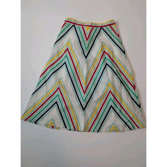 Vintage 70s Striped Skirt Blazer Suit White Size 12 - Picture 12 of 16